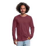 Men's Premium Longsleeve Norfolk Shirt - heather burgundy