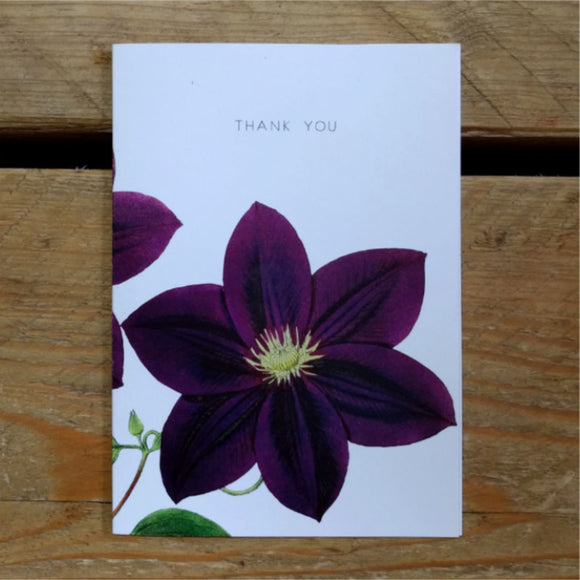 Purple Clematis folded thank you