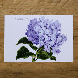 Flat Hydrangea thank you card