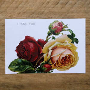 Flat Red Rose thank you card